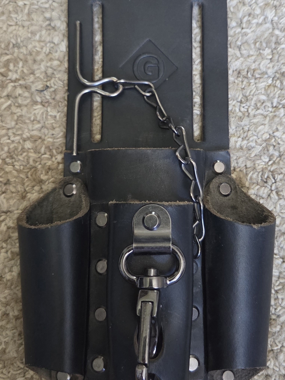 Greenlee 0258-14 Blk Leather 4-Pocket Tool Utility Pouch Heavy Duty Minimal Wear